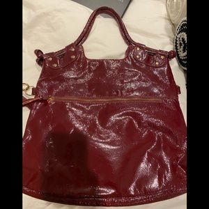 Berry Red patent leather Cross body handbag